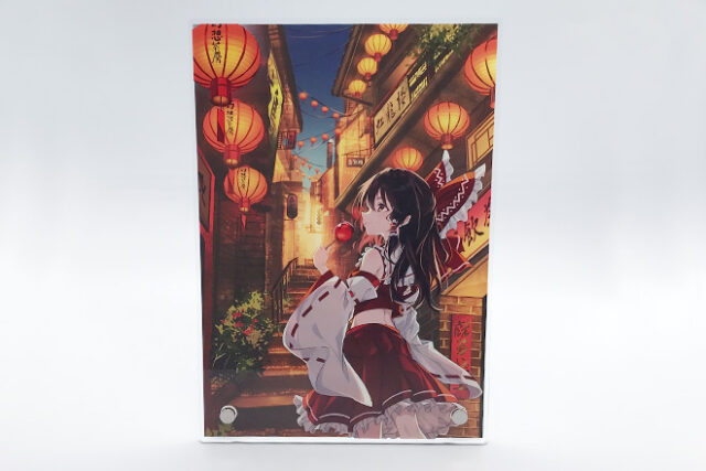 ちょうちんが照らす街と少女を描いたアクリルパネル