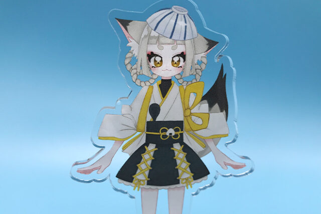 和装少女とおにぎりのアクリルスタンド（プレートタイプ）