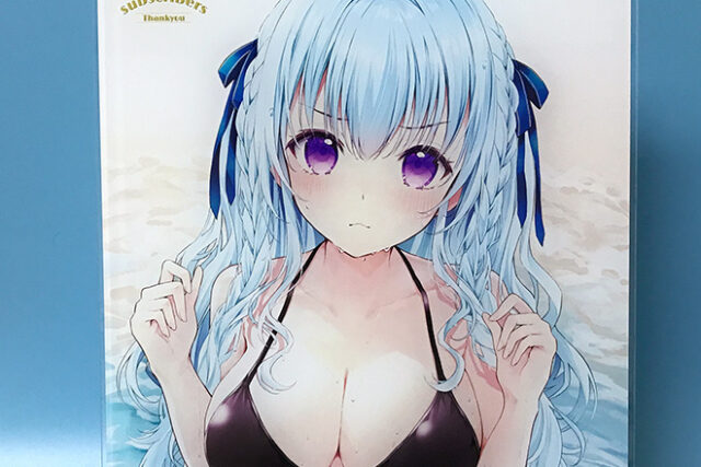 ぬれ髪が美しい水着姿の女性が描かれたアクリルパネル