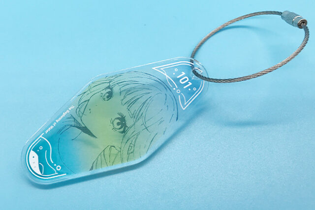 線画とグラデーションが美しいアクリルモーテルキー